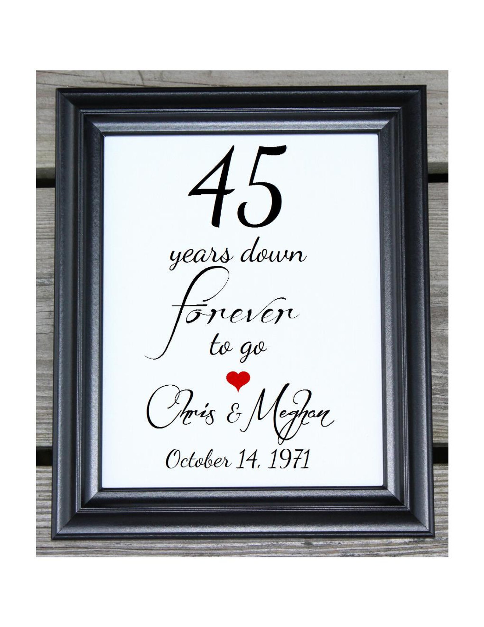 45 ans de mariage 45 ans de baisse 45e anniversaire de l'année de l'événement 45e anniversaire