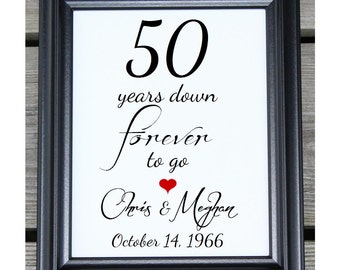 50 Years of Marriage | 50 Years Down | 50 Year Anniversary | 50th Wedding Anniversary | 50th Anniversary Gift  Her Him | Husband Wife Gift