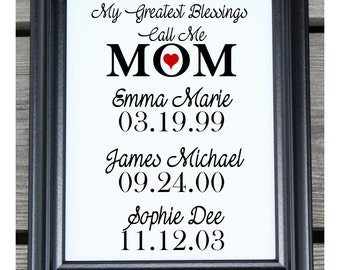 Personalized gift for Mom | Gift for Mom | Gift for my Mother | Special Dates | To Mom from Daughter Son | Christmas gift for Mom | Mother