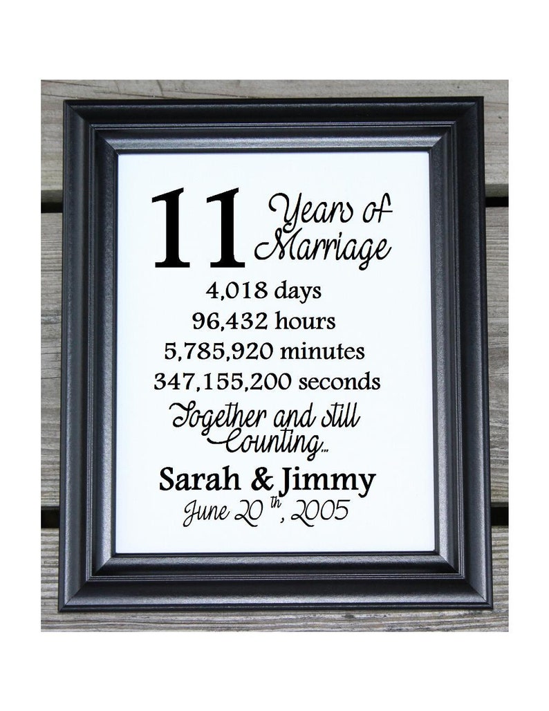 11th Wedding Anniversary Cotton Print 11th Wedding Gift 11 Years Together 11 Years of Marriage