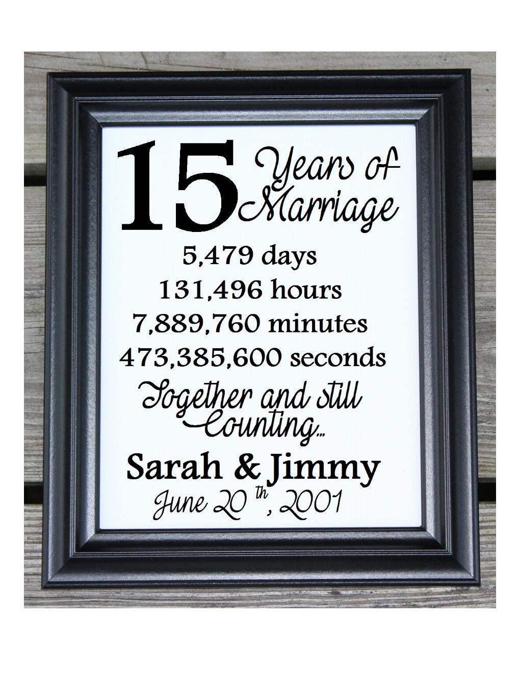 15th Wedding Anniversary Cotton Print 15th Wedding Gift 15 Etsy