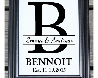Personalized Wedding Gift for Couple | Rustic Wedding Decor | Wedding Gift Last Name Established | Gift For Bridal Shower | Wedding Idea