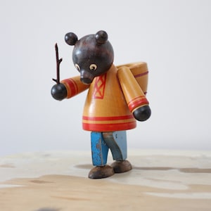 Rare Vintage Russian Masha and the Bear Wooden Figurine (Masha missing) 