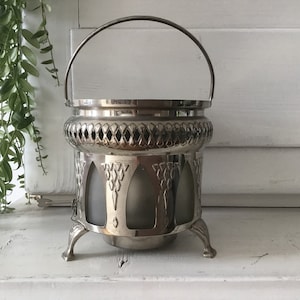 Antieke theepotwarmer, Art Deco theepotwarmer Nederlandse antieke theepotwarmer, spiritusbrander theepotfornuis, rechaud, antiek chroom