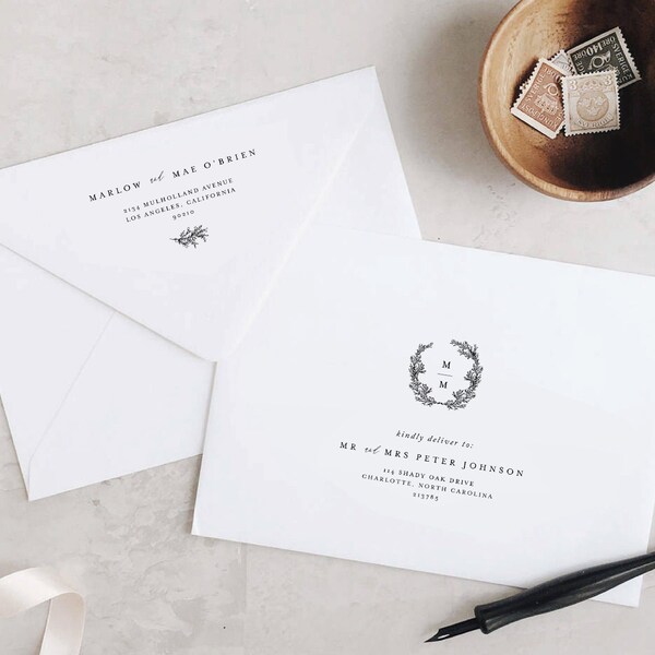 Calligraphy Envelope Etsy