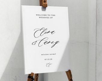 Welcome To Our Wedding, Simple Welcome Sign, Minimalist Wedding Signage, Simple Wedding Welcome, EC