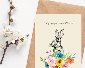 Happy Easter Bunny Lockdown Greeting Cards Social Distance Spring Festive, Frohe Ostern, E1