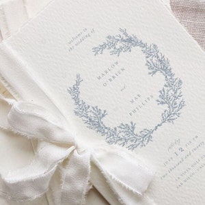 結婚式プログラム テンプレート、植物の紋章、折り畳み式結婚式プログラム、4 ページ、印刷可能、テンプレート、即時ダウンロード、編集可能、MM
