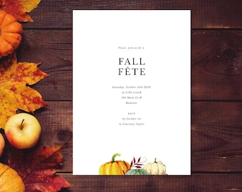 printable fall invitation template fall frolic autumn party etsy