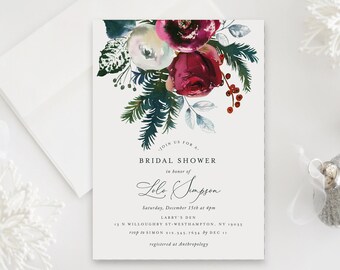 Winter bridal shower invitations | Etsy