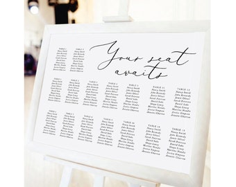 seating chart sign etsy