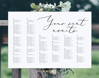 Seating Chart Sign For Wedding