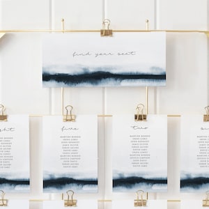 Wedding Seating Table Cards, Poster, Elegant Calligraphy Display 100% Editable Template, Templett, MW