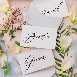 Wedding Name Cards Template, Editable Wedding Place Cards, Calligraphy Name Cards, Romantic Place Card Template, Printable Place Cards, EC image 2