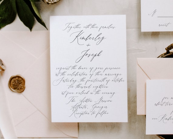 Wedding Invitation Template Printable Wedding Invite Instant Download Digital Editable all script font all calligraphy invitation templett