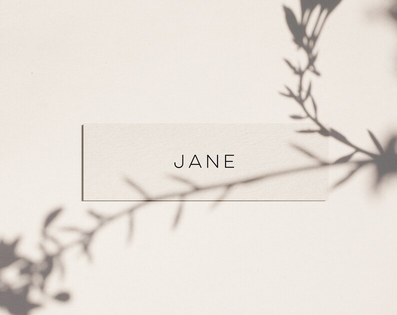 Place card Template Download Minimalist Name Card Tag Escort Cards Modern Wedding Name Seating Card Editable Place Cards Templett image 1