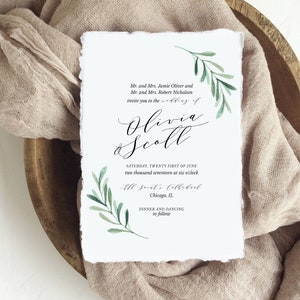 Botanical Wedding Invitation Template Download, Printable Greenery Wedding Invitation, Templett Instant Download image 3