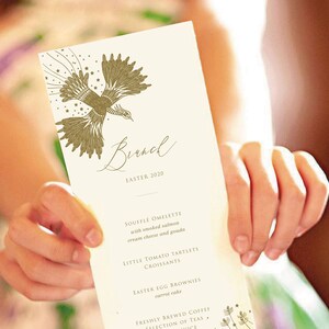 Easter Brunch Menu Old Hollywood Menu Template Printable Menu Art Deco ...
