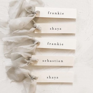 Modern Minimal Slender Place Card Template, Thin Wedding Place Cards, Skinny Wedding Place Cards, Unique Table Name Cards Wedding