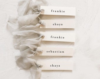 Modern Minimal Slender Place Card Template, Thin Wedding Place Cards, Skinny Wedding Place Cards, Unique Table Name Cards Wedding