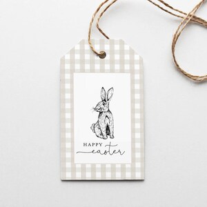 Easter Bunnies Gift Tag Template, Printable Easter Basket Favor Tags, Cute Bunny Easter Gift Tag, Editable Easter Tag, Instant Download, E2