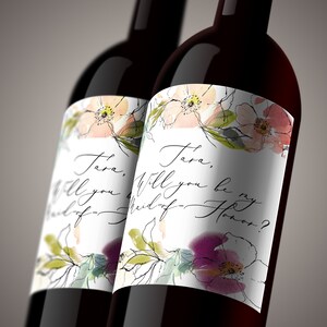 Self-editing Wine Bottle Label Template, Printable Wedding Wine Sticker ...
