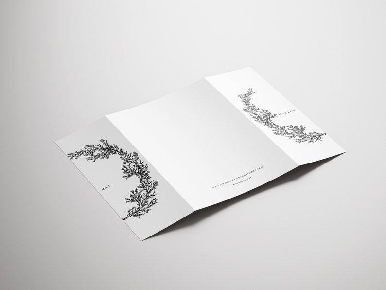 Stylish Folded Wedding Invitation with Inserts Rustic Monogram Wedding Invitation Set MM Simple Wedding Invitation Bundle