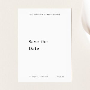 Modern Minimalist Save the Date, Wedding Save the Date, Electronic Save the Date Template, Save the Date, Save the Date Template, SM image 1