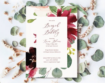 Brunch and Bubbly Bridal Shower Invitation Template INSTANT DOWNLOAD Printable Wedding Shower Invite Autumn hen party template fall invite