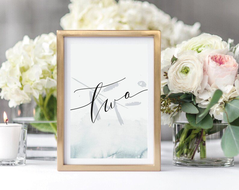 Olive Branch Printable Table Number Watercolor Table Number | Etsy