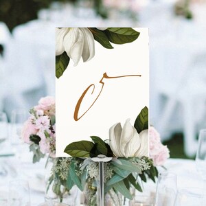 WHITE MAGNOLIA Instant Printable Table Number, Table Number, garden Wedding Table Numbers, Wedding Table Cards, botanical Number Cards image 10