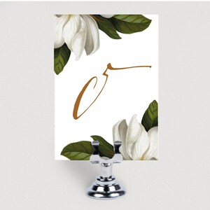 WHITE MAGNOLIA Instant Printable Table Number, Table Number, garden Wedding Table Numbers, Wedding Table Cards, botanical Number Cards image 4