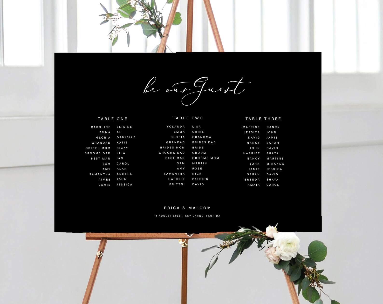 Wedding Seating Chart Template Black and White Seating Chart - Etsy