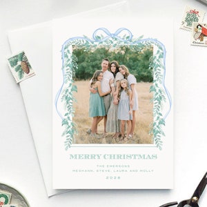 Personalized Grandmillenial Christmas Card, Classic Christmas, Photo Christmas Card, Watercolor Holiday Cards, Heirloom Southern Christmas