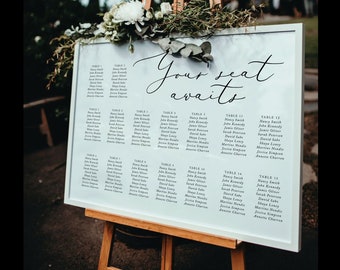 Horizontal Seating Chart Template Wedding Seating Chart Template Horizontal Welcome Seating Chart Sign Simple Seating Chart Download