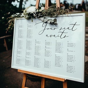 Alphabetical seating chart template Download Minimalist Seating Alphabetized Printable Seating Plan Editable Sign Templett