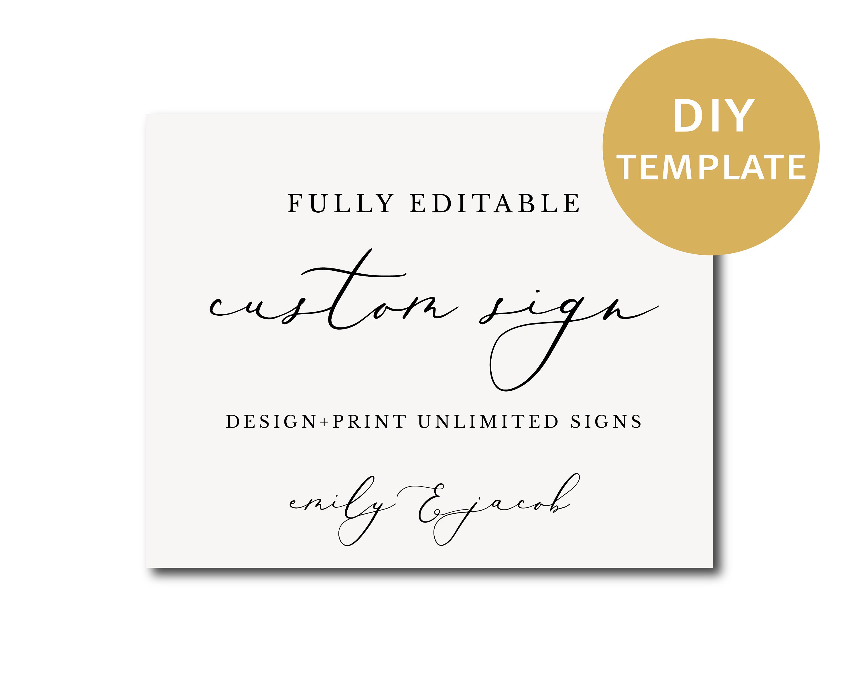 Instant Download 8x10 custom Editable Wedding Sign Printable Create Unlimited Signs Wedding Sign Template Romantic Calligraphy