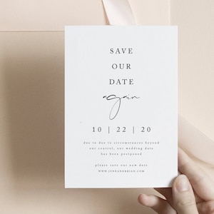 Editable New Plan, Change the Date Wedding or Party Postponed Announcement, Printable or Save for Email, Text, or Social Media