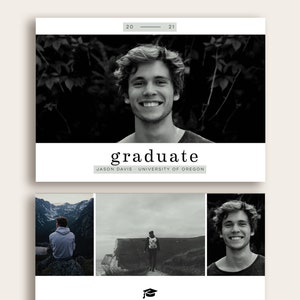 Photoshop Template, Graduation Announcement Card, Editable Graduation Card, Graduation Announcement Photoshop Card image 6