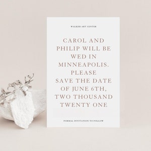 Save The Date, Dusty Rose, Blush, Minimal, Translucent, Vellum Overlay, Premium