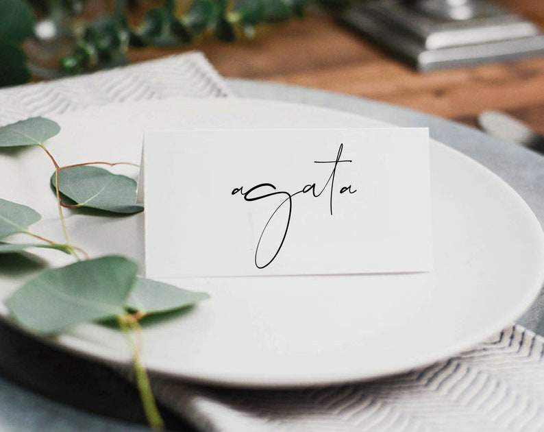 Simple Place Card Template, Wedding Place Name Settings, EM image 10