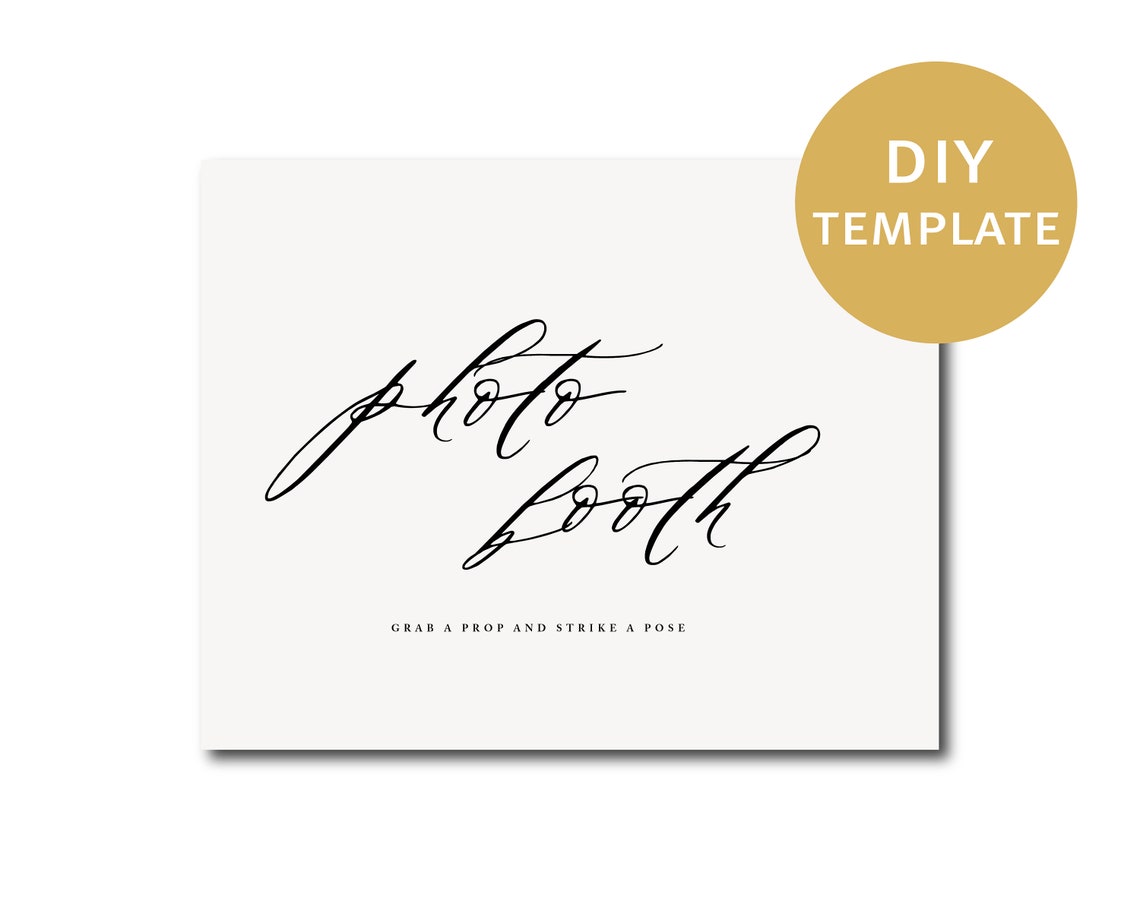 Photo Booth Sign Printable Wedding Signs Printable Wedding - Etsy