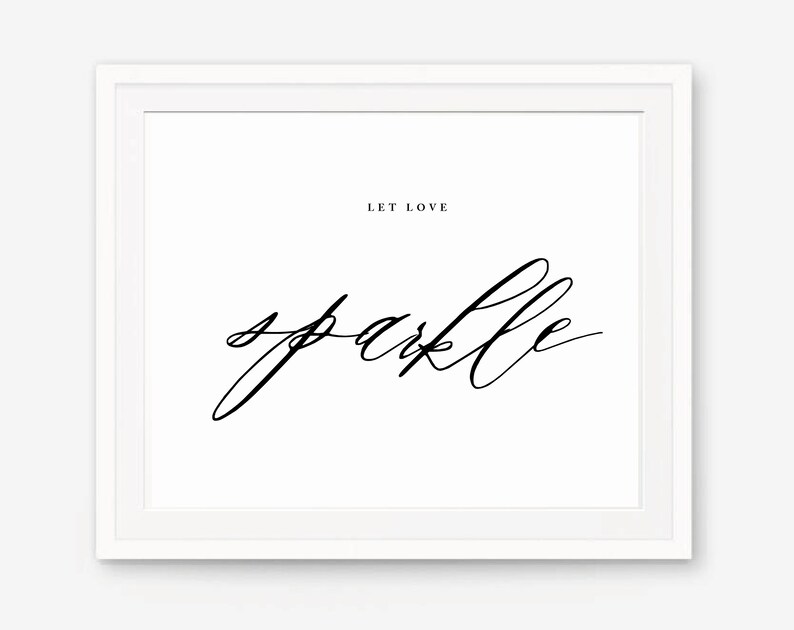 Let Love Sparkle Sparkle Wedding Sign Printable Wedding | Etsy