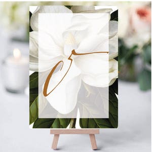 WHITE MAGNOLIA Instant Printable Table Number, Table Number, garden Wedding Table Numbers, Wedding Table Cards, botanical Number Cards image 7