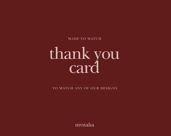 Made to Match THANK YOU CARD, Printable Thank You card, Choose any of shop's designs, made to match card