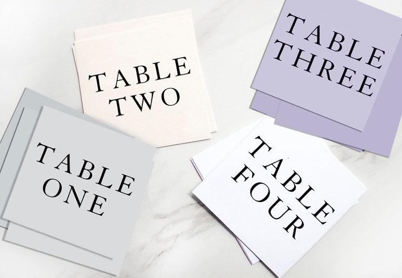 Square Table Number Cards, Table Numbers 1-20, Wedding Table Numbers Printable, Table Numbers Template, Elegant Table Numbers , EM image 7