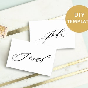 Wedding Name Cards Template, Editable Wedding Place Cards, Calligraphy Name Cards, Romantic Place Card Template, Printable Place Cards, EC image 8