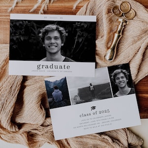 Photoshop Template, Graduation Announcement Card, Editable Graduation Card, Graduation Announcement Photoshop Card image 1