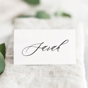 Wedding Name Cards Template, Editable Wedding Place Cards, Calligraphy Name Cards, Romantic Place Card Template, Printable Place Cards, EC image 7