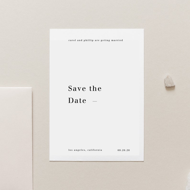 Modern Minimalist Save the Date, Wedding Save the Date, Electronic Save the Date Template, Save the Date, Save the Date Template, SM image 7